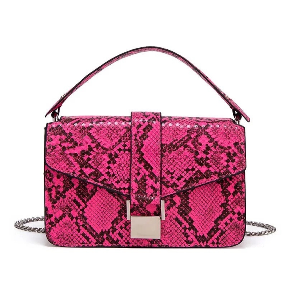Slithering Python Handbag (Hot Pink)
